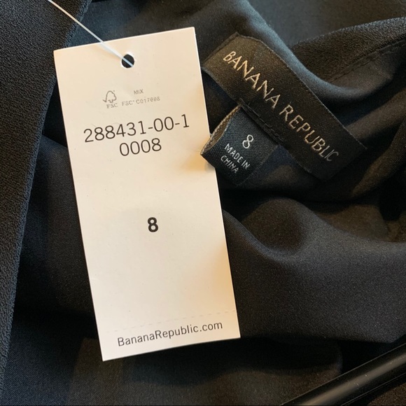 NWT Banana Republic Ruffle Hem Black Dress - Picture 10 of 12